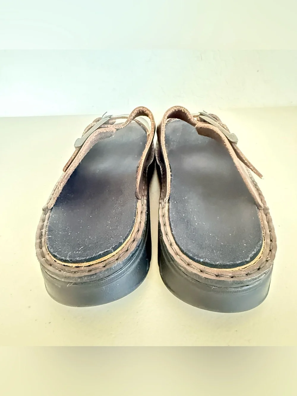 FINN COMFORT Cayman Brown Leather Slide Sandal Size EU 40 M US 7-7.5 W US 9-9.5
